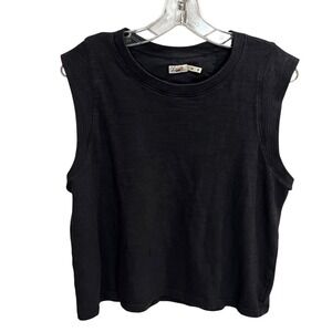 Faherty Gray Tank Top Size Medium Organic Cotton Crew Neck Sleeveless